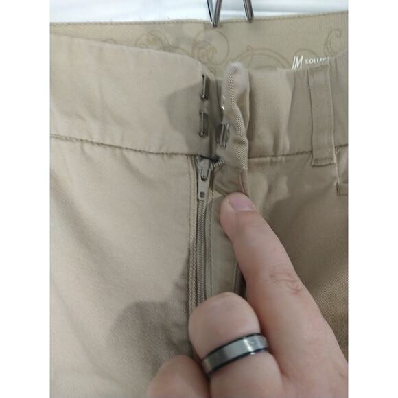 JM Collection Woman 10 Pants Brown Trousers Straight Leg Zip Button casual - Picture 7 of 10